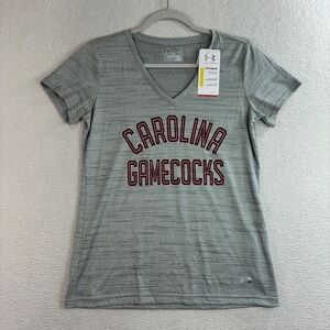 Under Armour Carolina Gamecocks Shirt Womens Small Gray Heatgear NCAA NWT